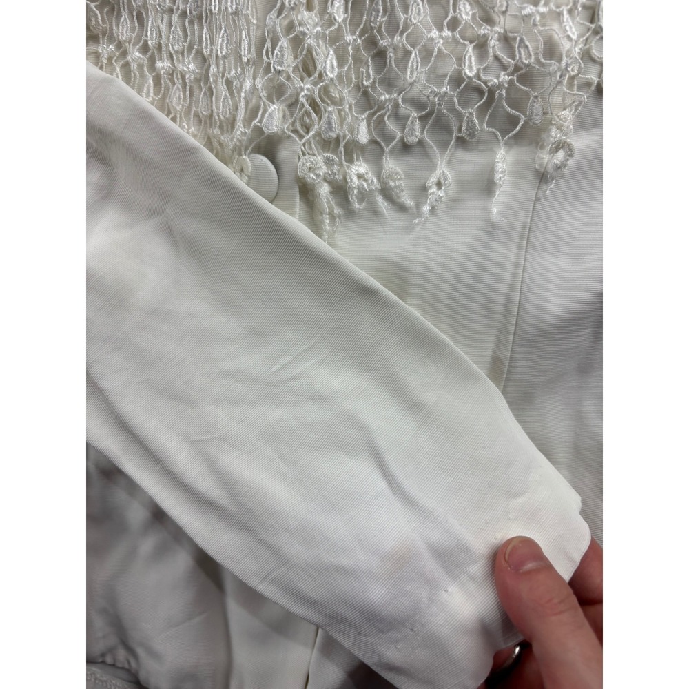 VTG Jessica Howard Crochet Lace Fringe Portrait Collar Jacket Women 14 Prep 80s - Picture 5 of 7